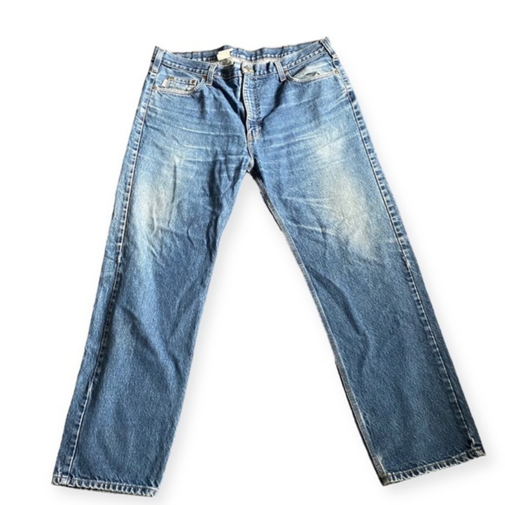 Carhartt Jeans Mens Size 42X32 Traditional Fit Denim Blue Work Wear B480 DVB